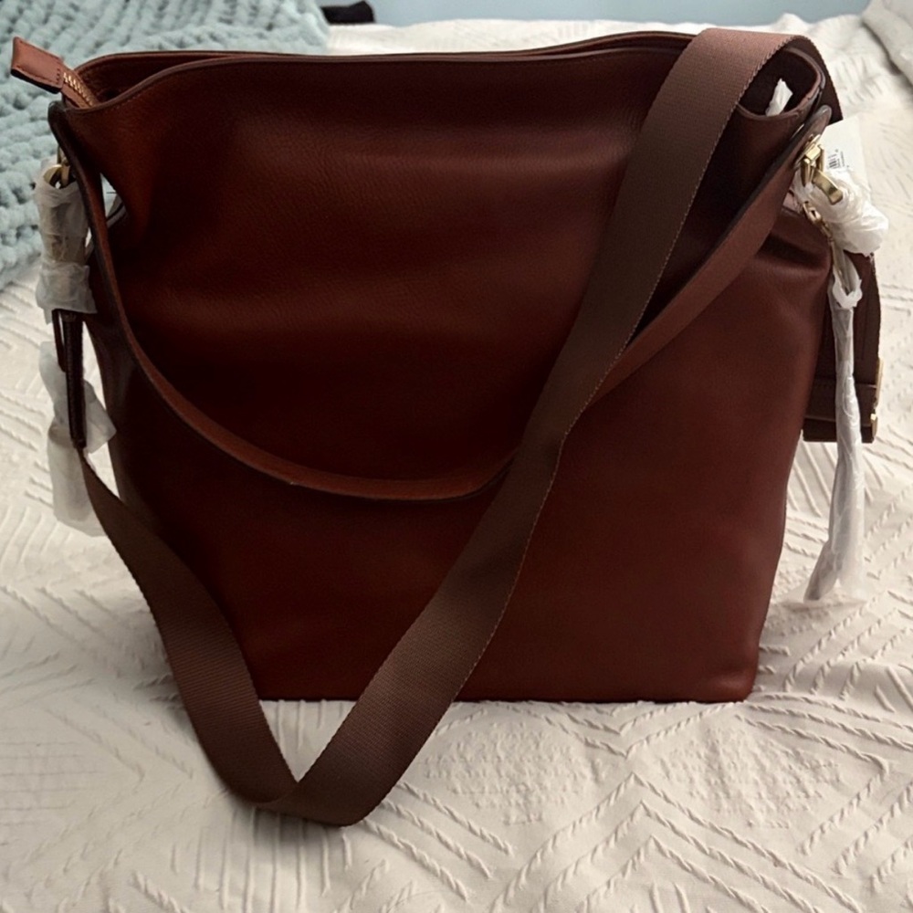 Fossil Chestnut Leather Crossbody Bag
